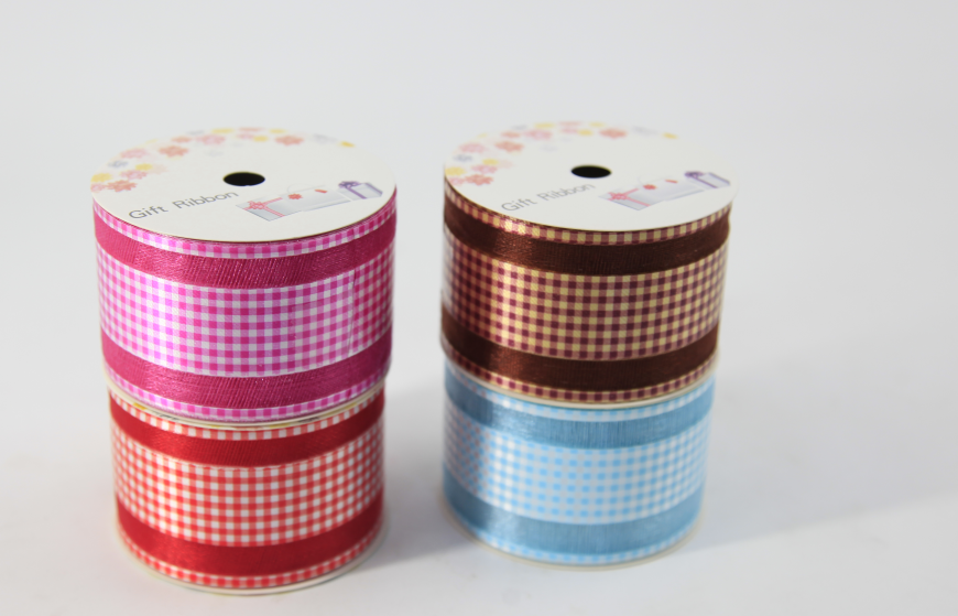 Checked Organza Ribbon Roll