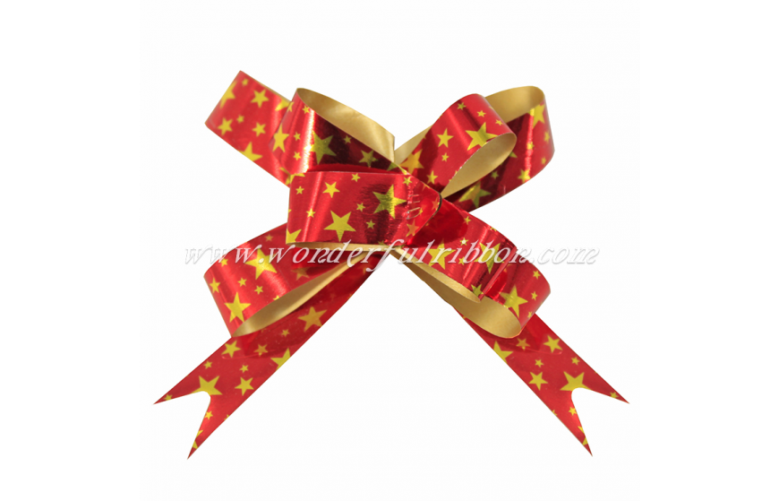 Metallic Star Print Butterfly Pull Bow