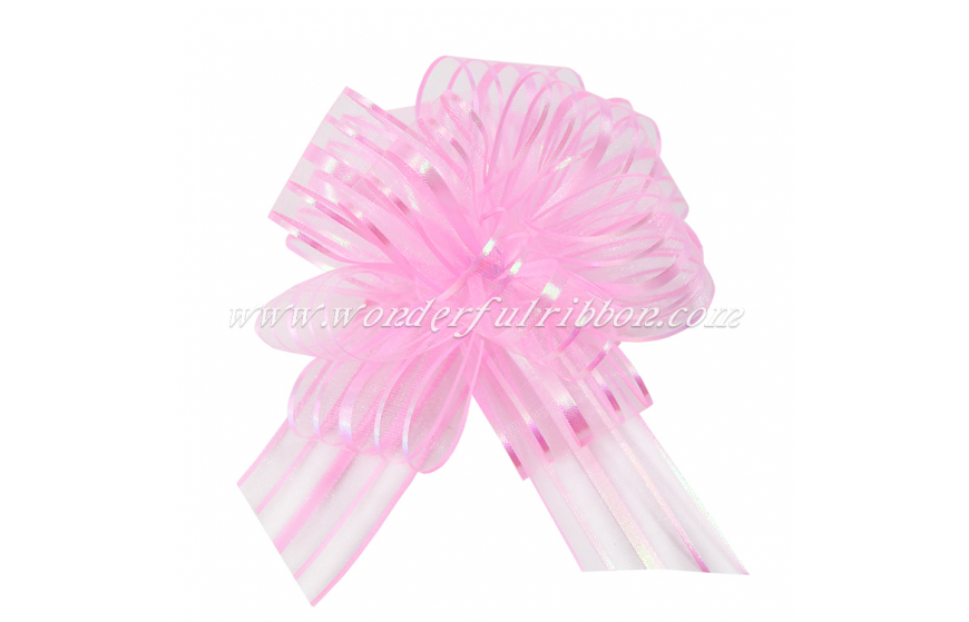 5 Lines Organza Pom Pom Pull Bow